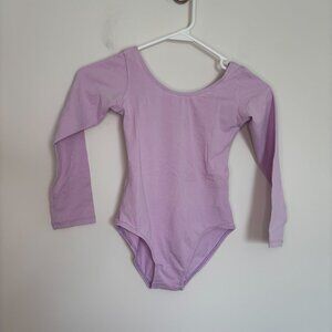 POLY UNICORN NEW Leotard Girls 130 51" Purple Long Sleeve Ballet Tap Gymnastics